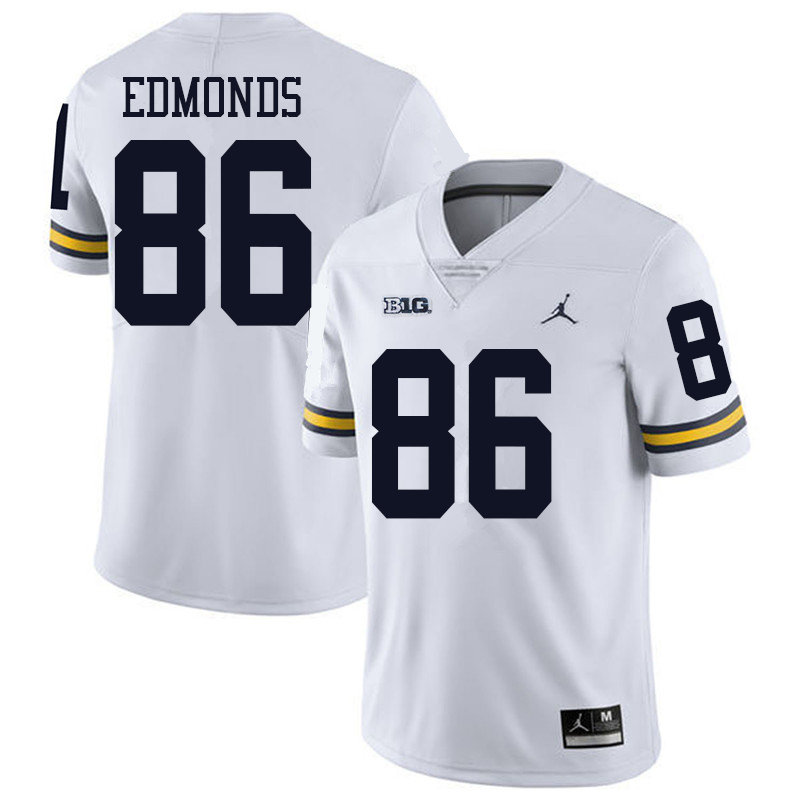 Jordan Brand Men #86 Conner Edmonds Michigan Wolverines College Football Jerseys Sale-White